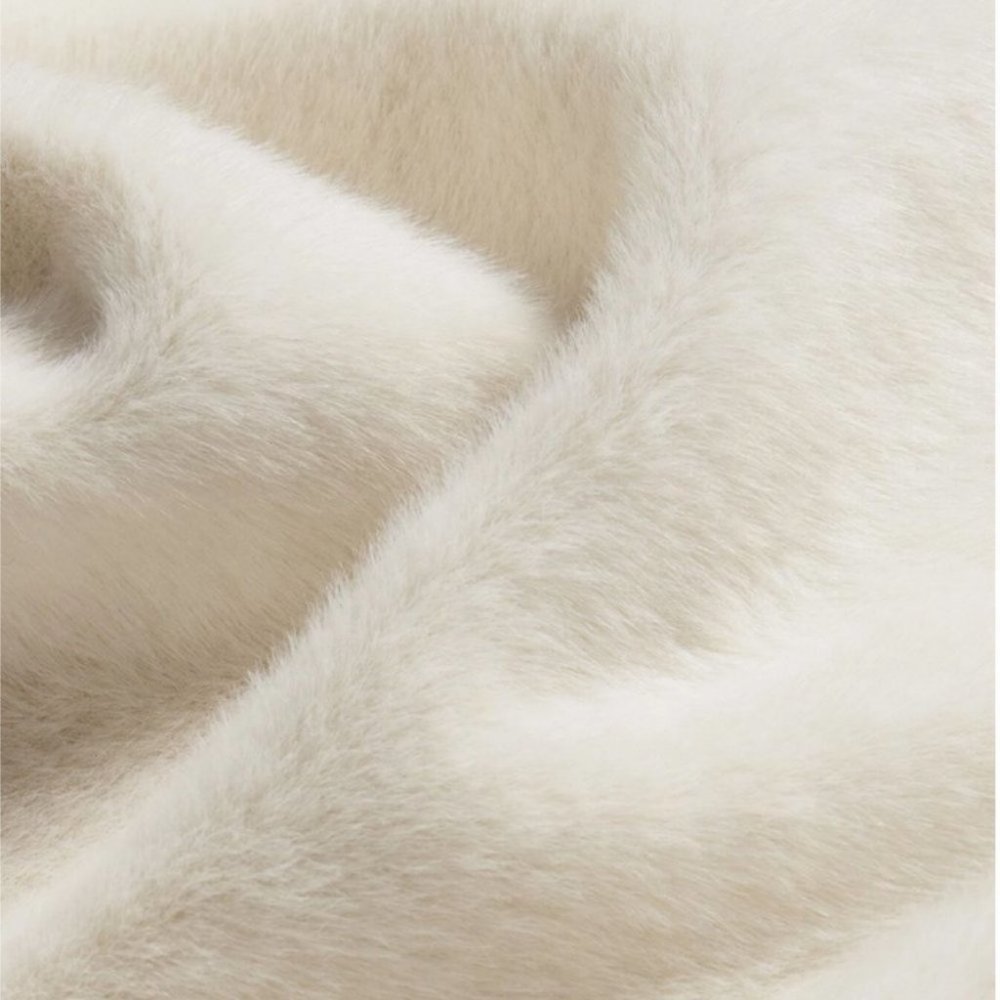 luxury faux leather detailed fuzzy jacket elegant - Picture 9 of 9